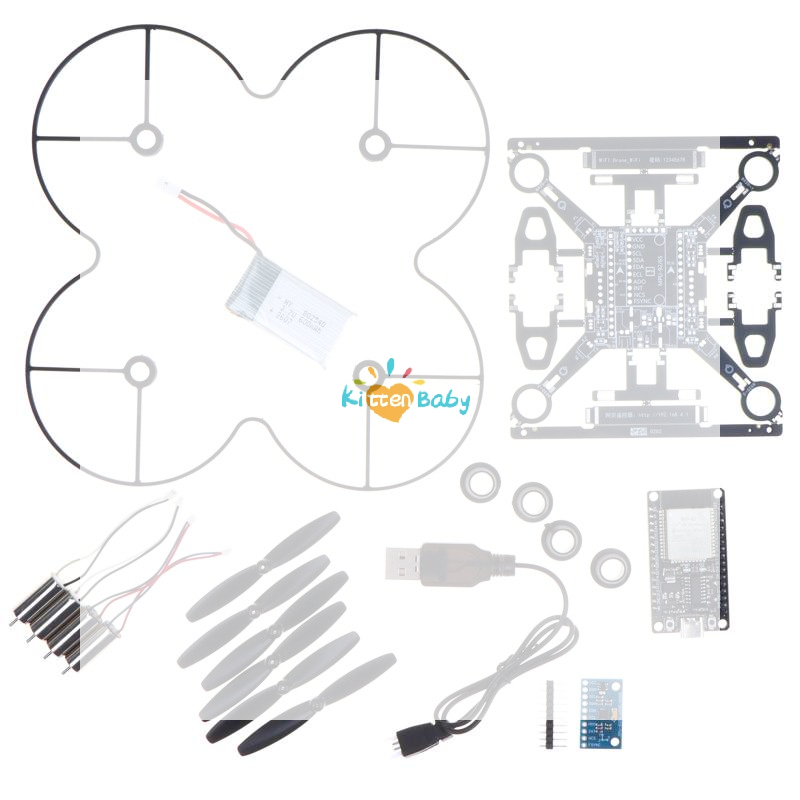 Drone Kit Octocopter - ESP32オープンソースミニドローンキット、DIY自作クアッドコプター完全組み立てパーツパック、STEM教育用、バッテリーなし E1